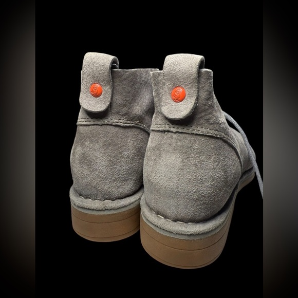Hush Puppies Women’s Medium Moyen Gray Leather Suede Booties Size 8.5 - Picture 4 of 6